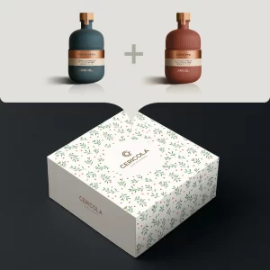 confezione regalo due bottiglie 0 50l extravergine denocciolato oleificio cericola 2