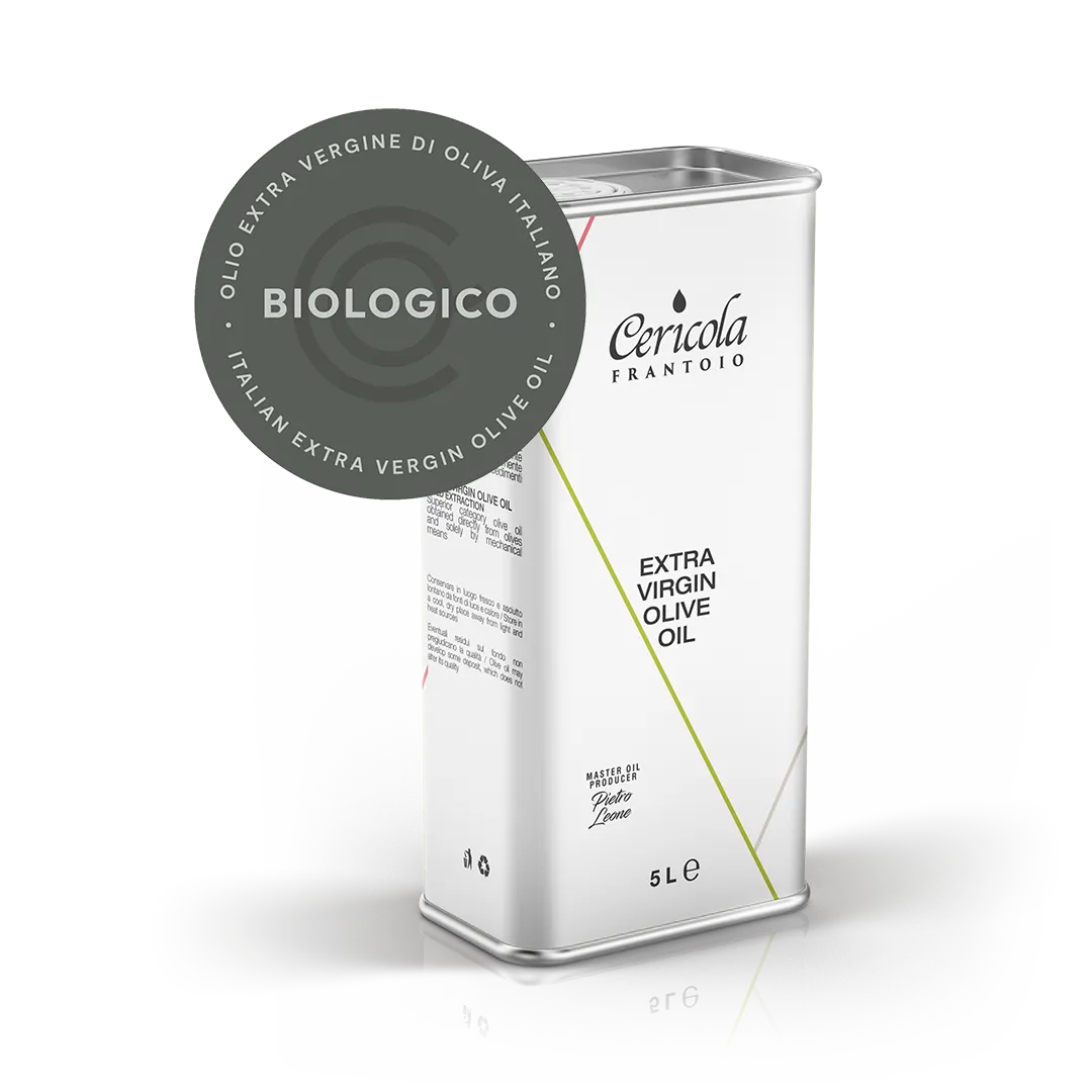 olio extravergine di oliva biologico denocciolato latta 5l oleificio cericola
