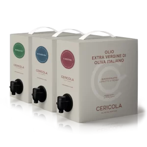 olio extravergine di oliva denocciolato a freddo promo bag in box 3 pezzi 5l oleificio cericola